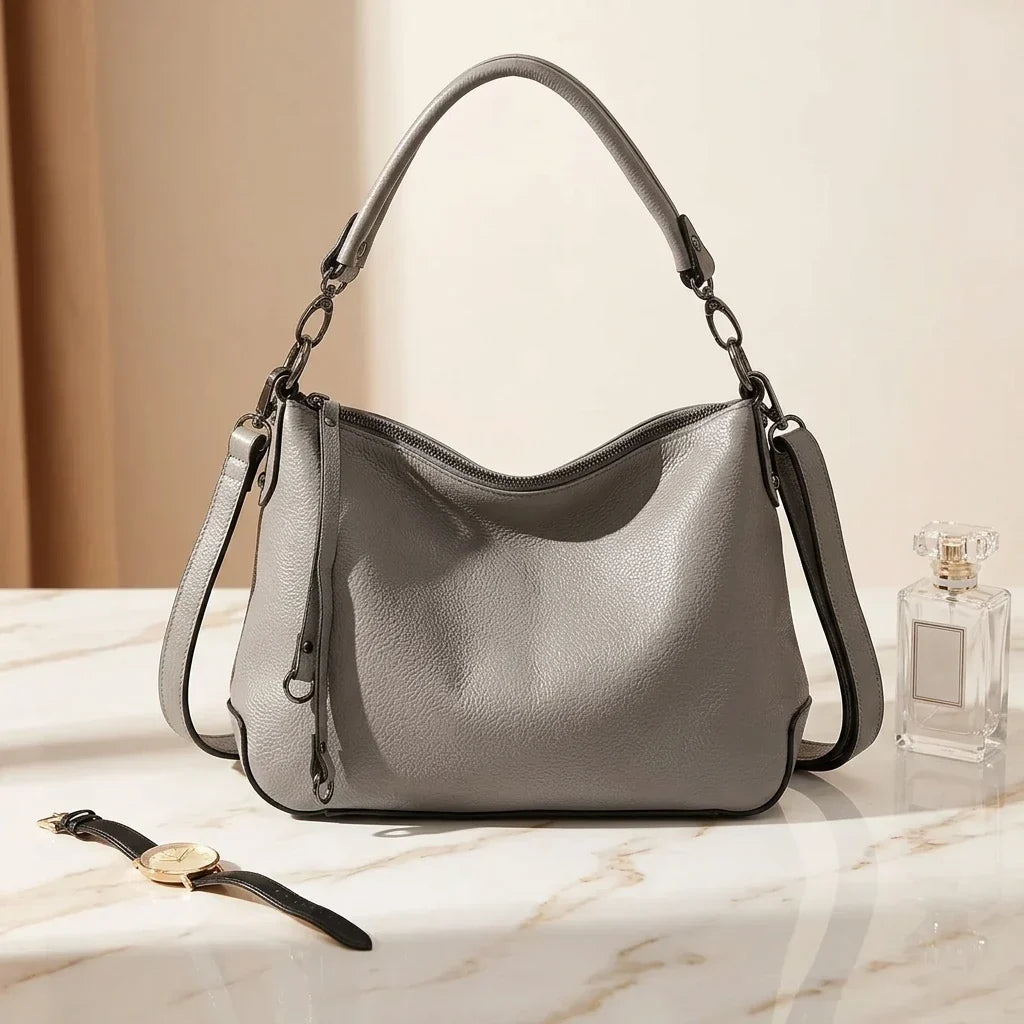 Sac à main bandoulière en cuir sobre - Alessandra