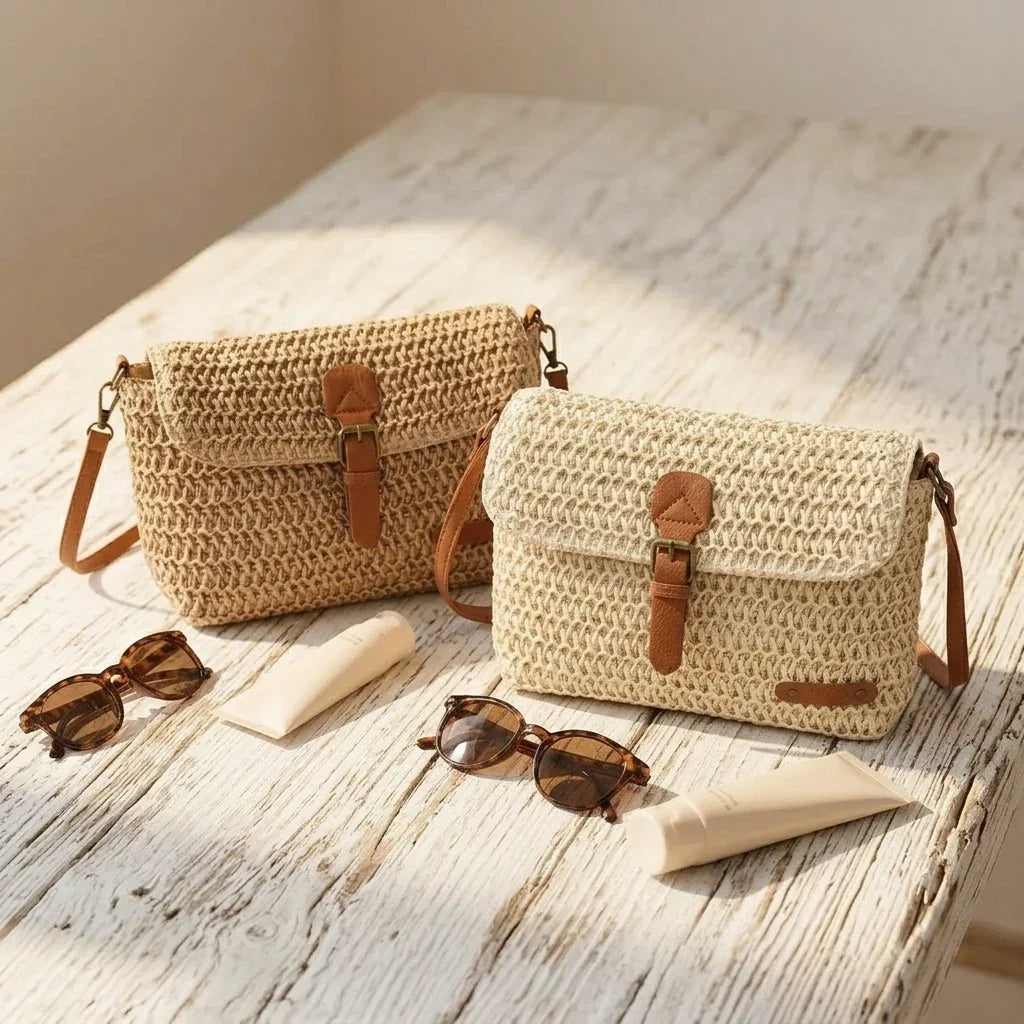 Sac à main bandoulière en paille élégant - Lavinia