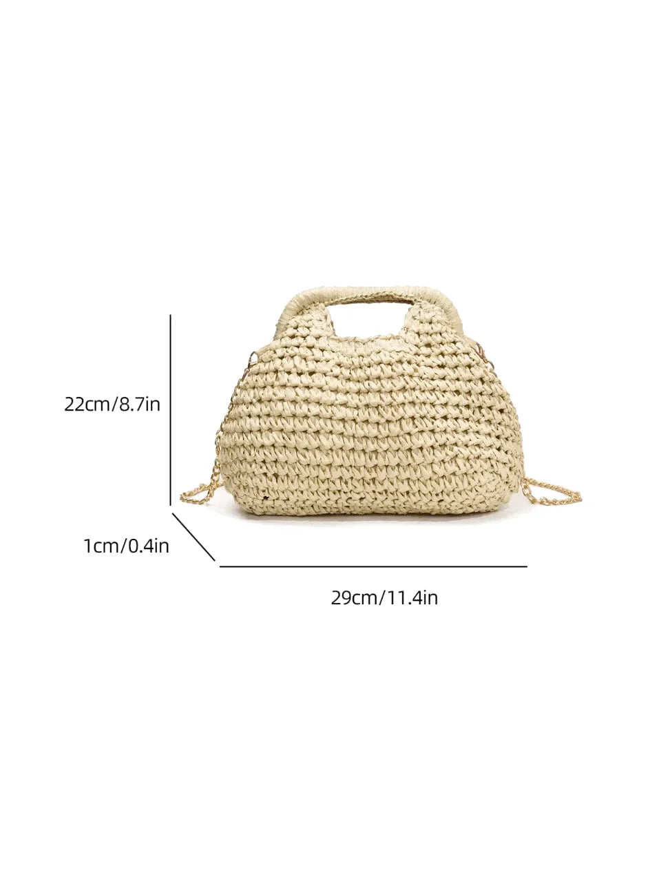 Sac à main bandoulière en paille bohème - Lisa