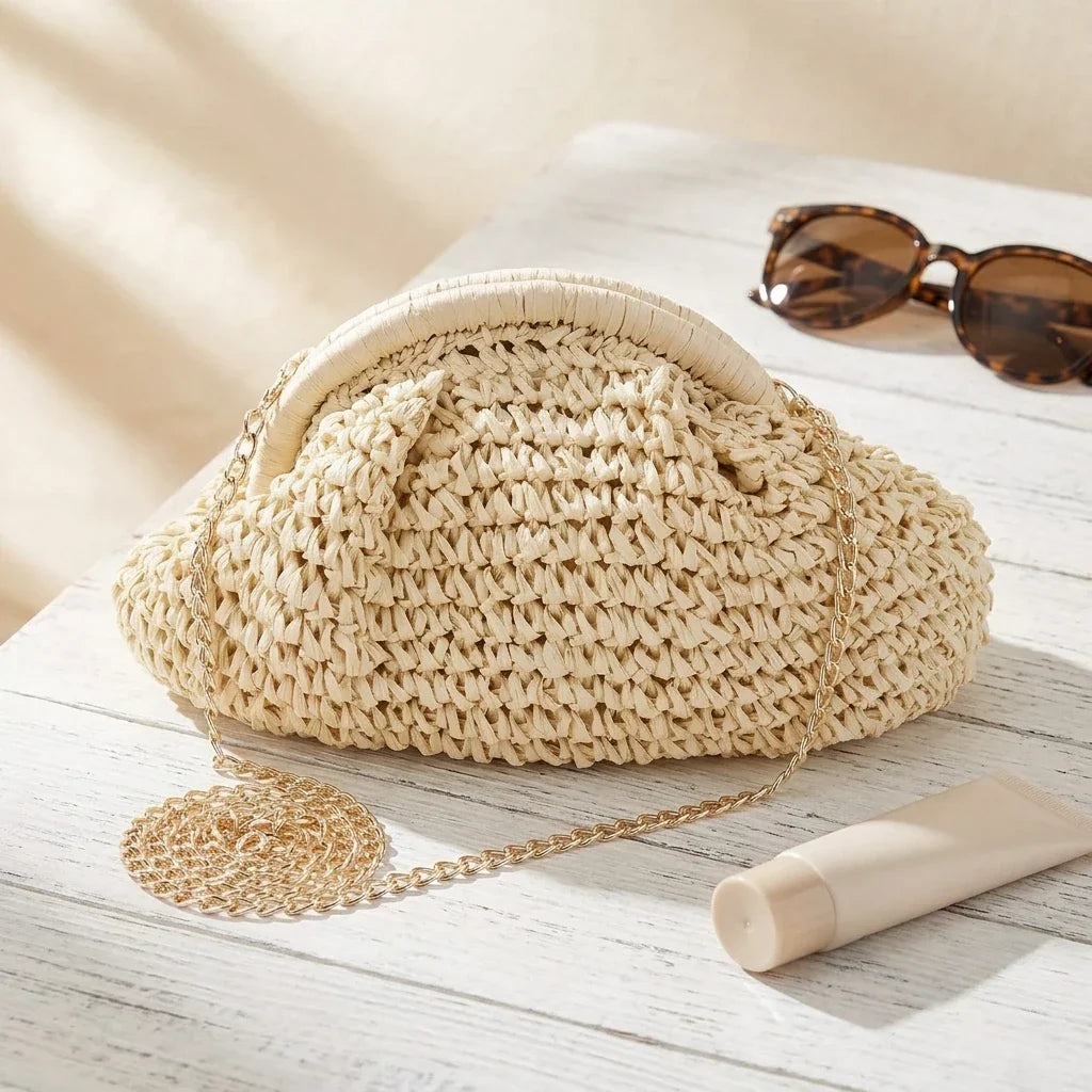 Sac à main bandoulière en paille naturel - Margherita