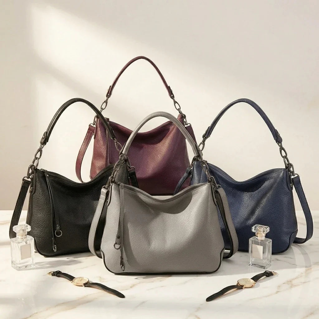 Sac à main bandoulière en cuir sobre - Alessandra
