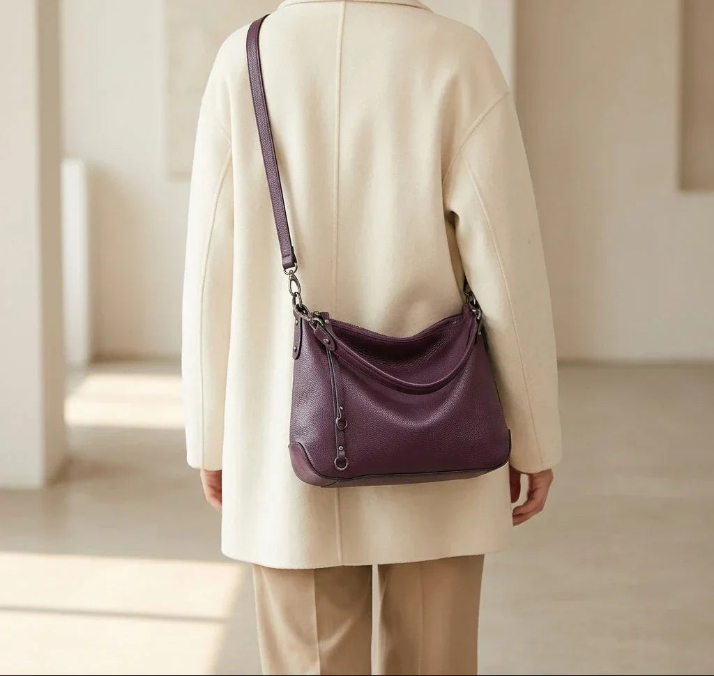 Sac à main bandoulière en cuir sobre - Alessandra