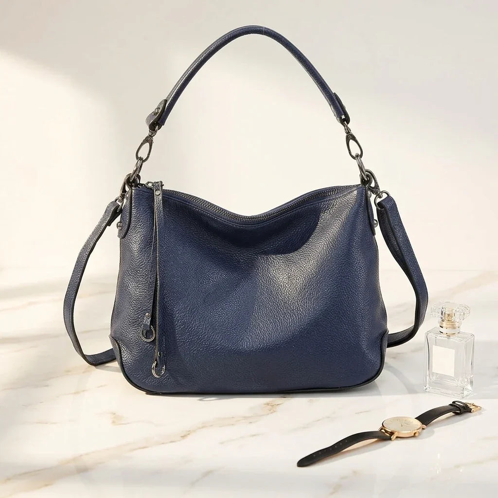 Sac à main bandoulière en cuir sobre - Alessandra