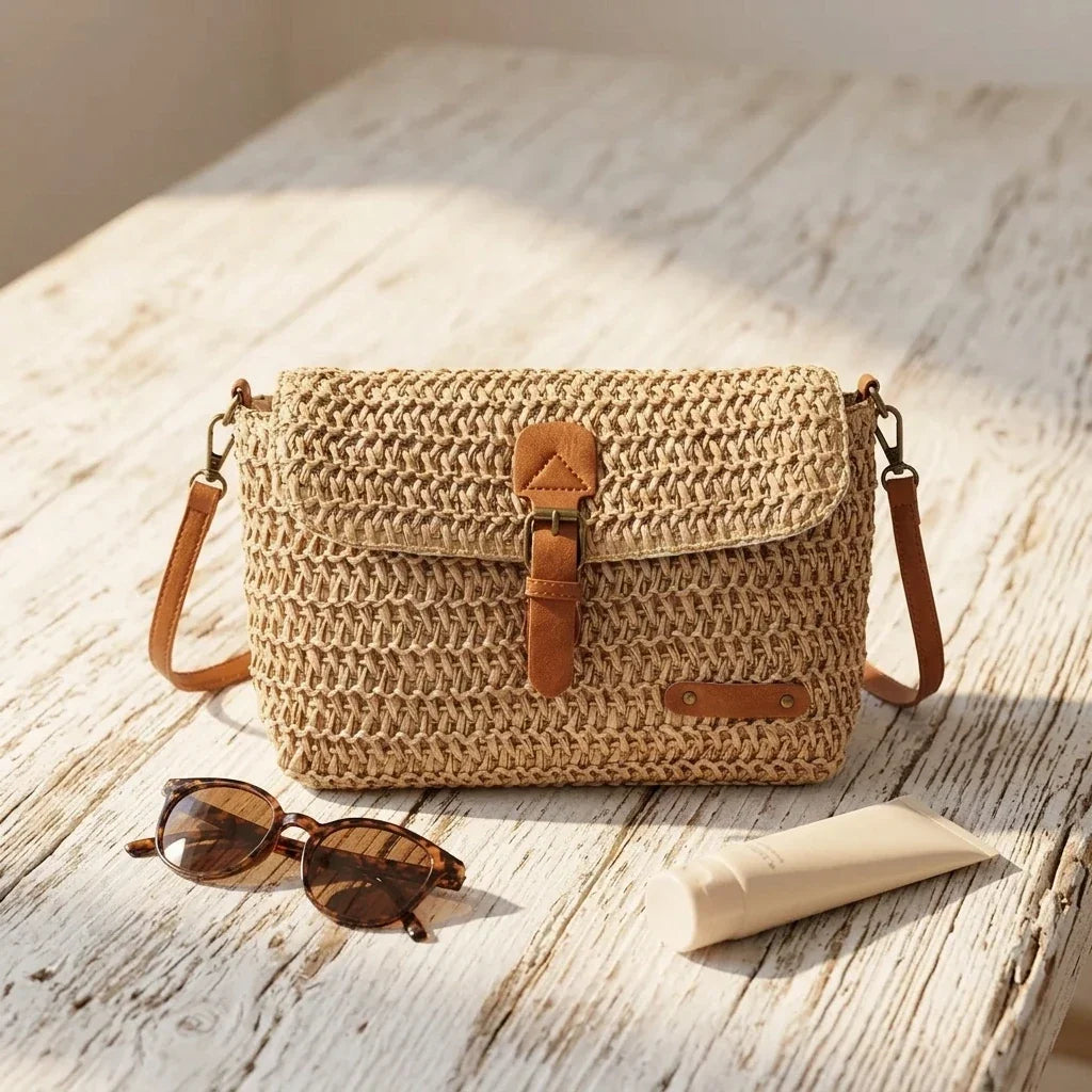Sac à main bandoulière en paille élégant - Lavinia