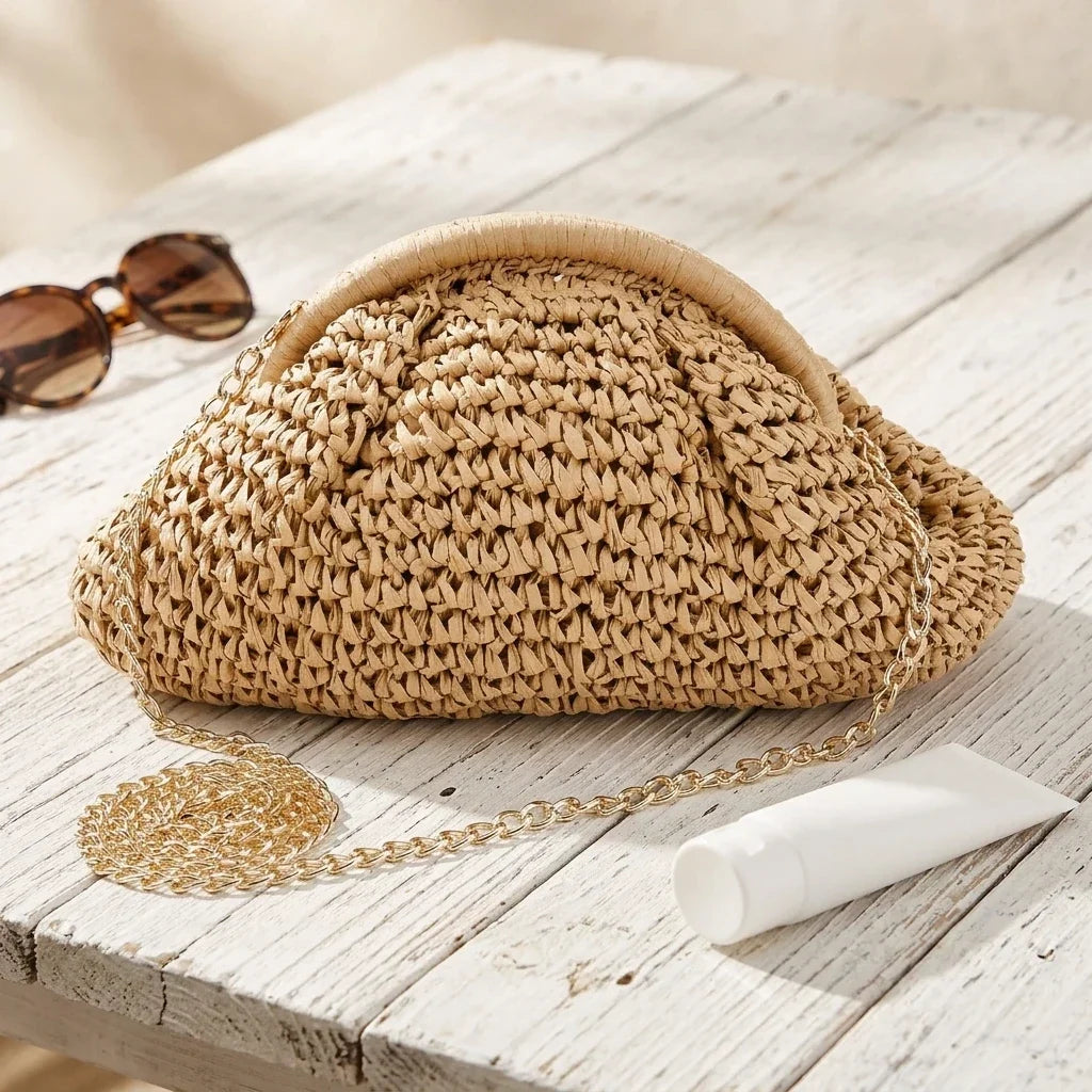 Sac à main bandoulière en paille naturel - Margherita