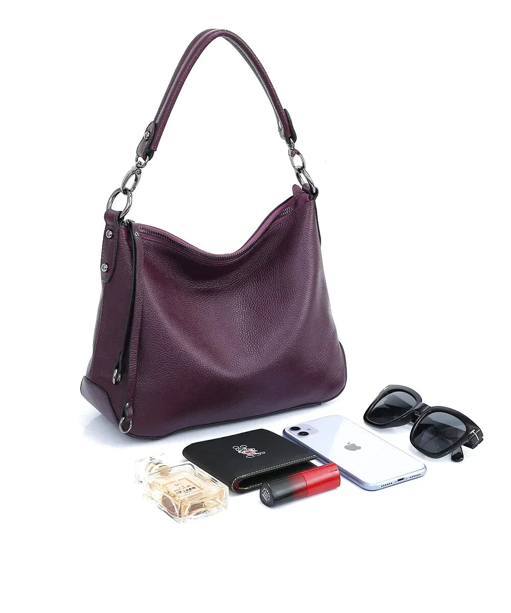 Sac à main bandoulière en cuir sobre - Alessandra
